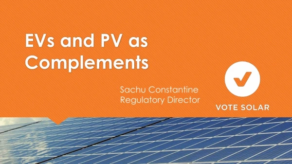 EVs and PV as Complements