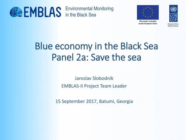 Blue economy in the Black Sea Panel 2a: Save the sea