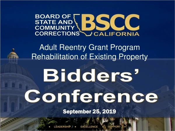 Adult Reentry Grant Program Rehabilitation of Existing Property