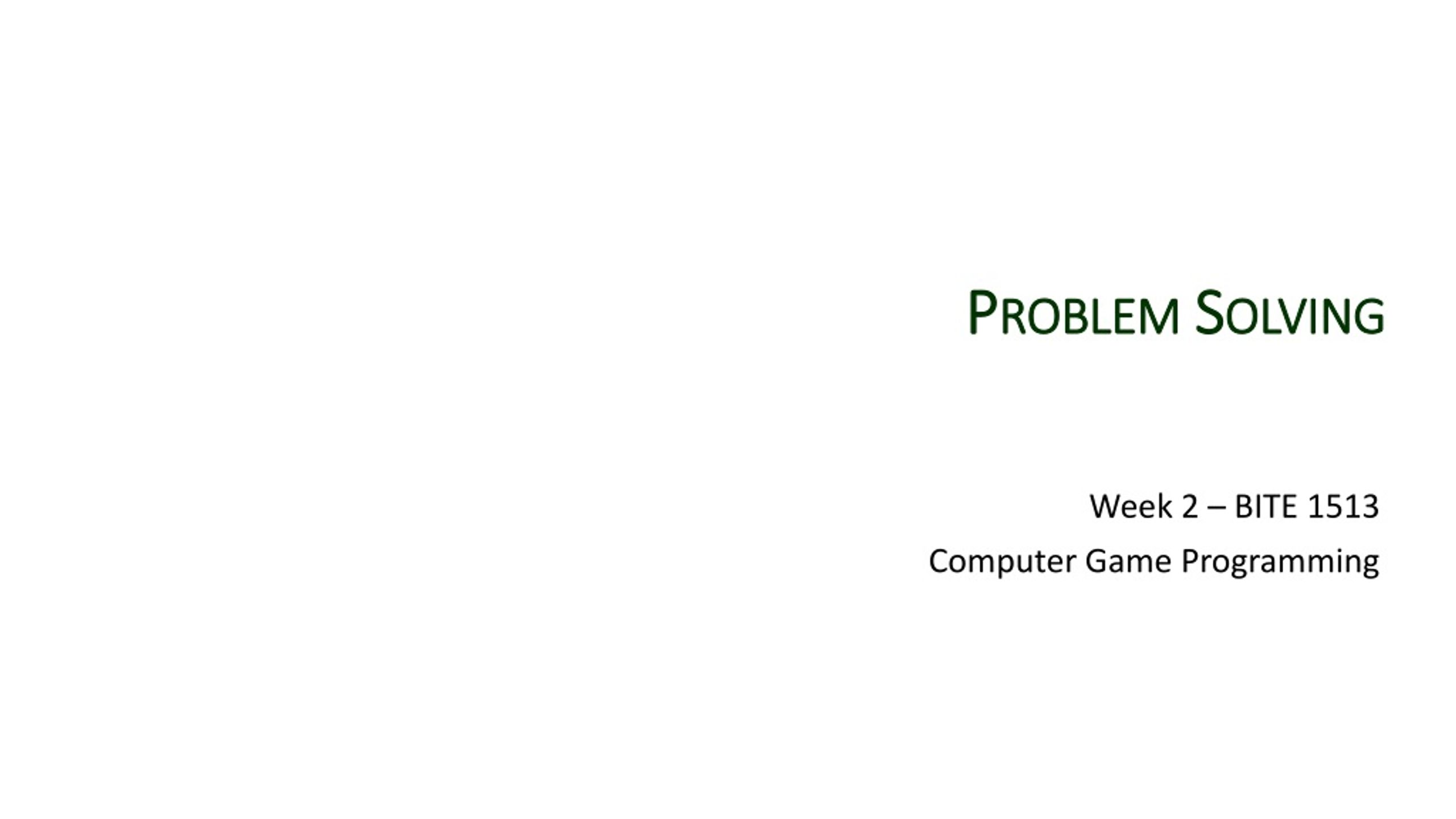 Problem Solving - slide 1