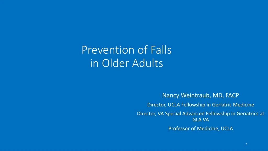 prevention of falls in older adults