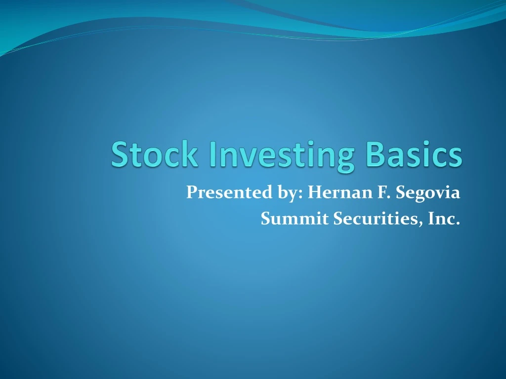 stock investing basics