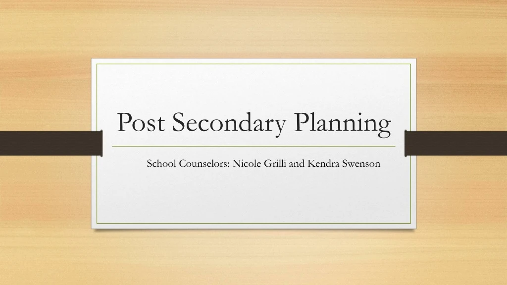 post secondary planning