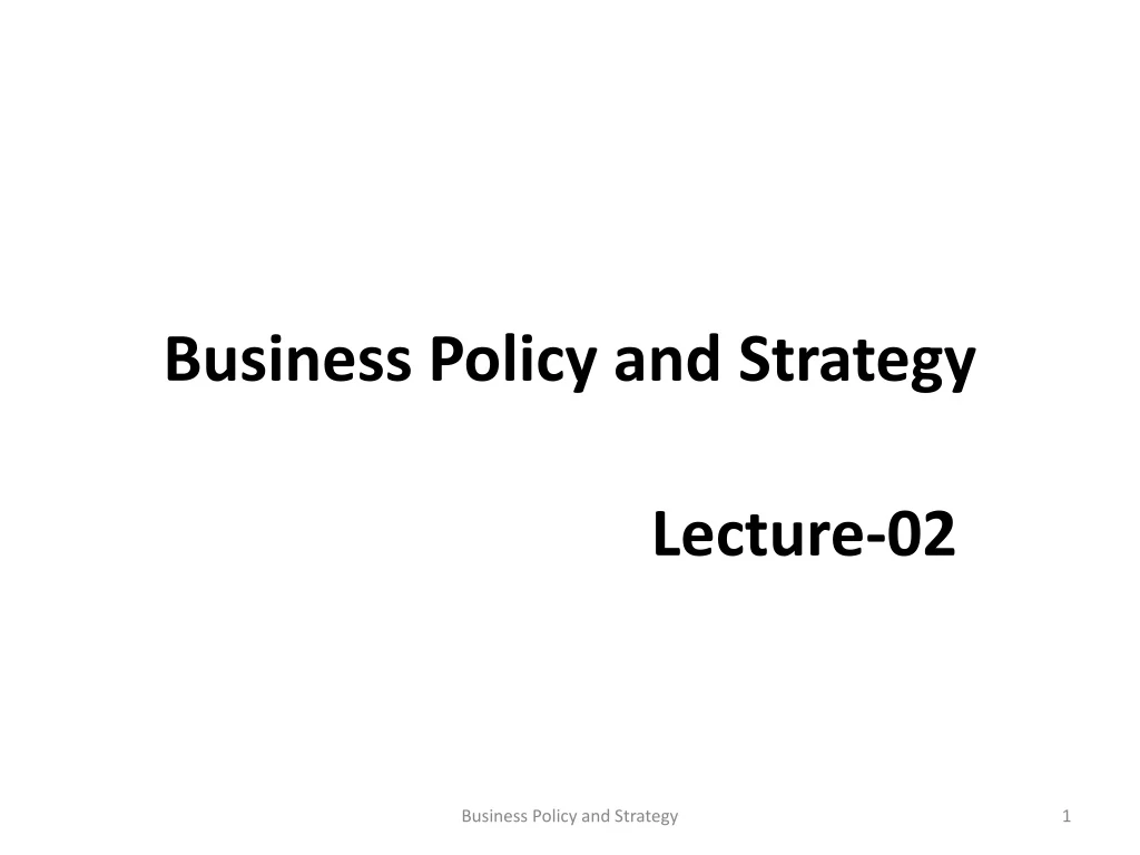 business policy and strategy