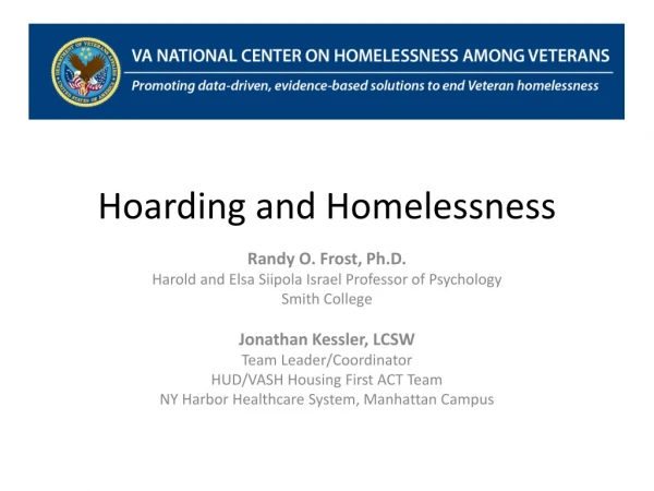 Hoarding and Homelessness