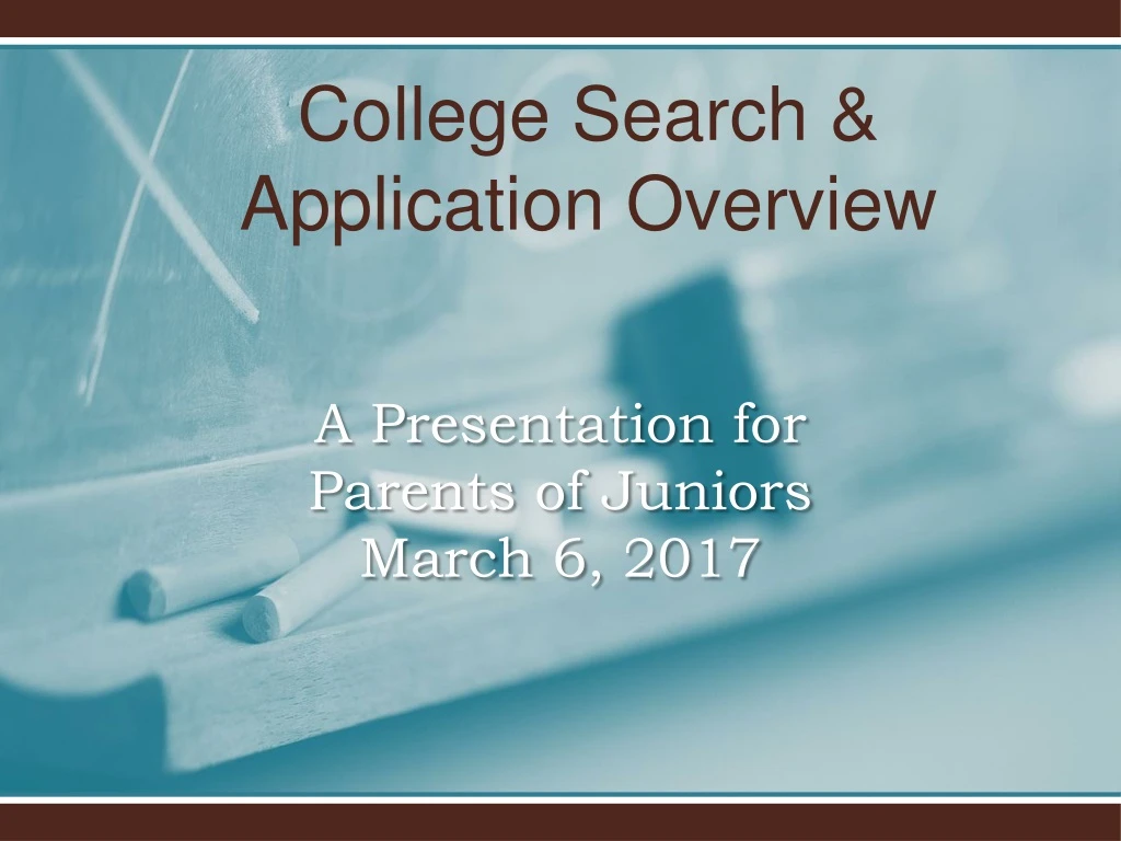college s earch application overview