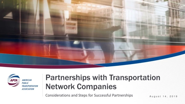 Partnerships with Transportation Network Companies
