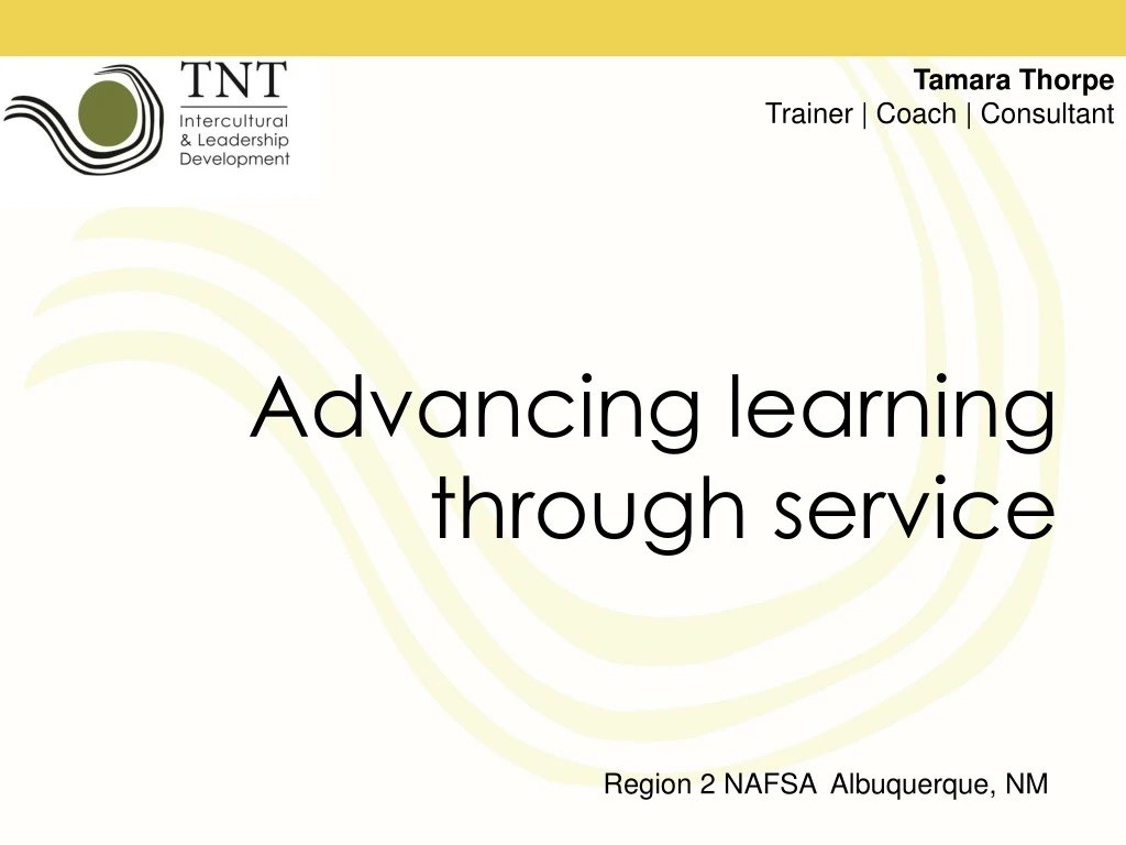 advancing learning through service