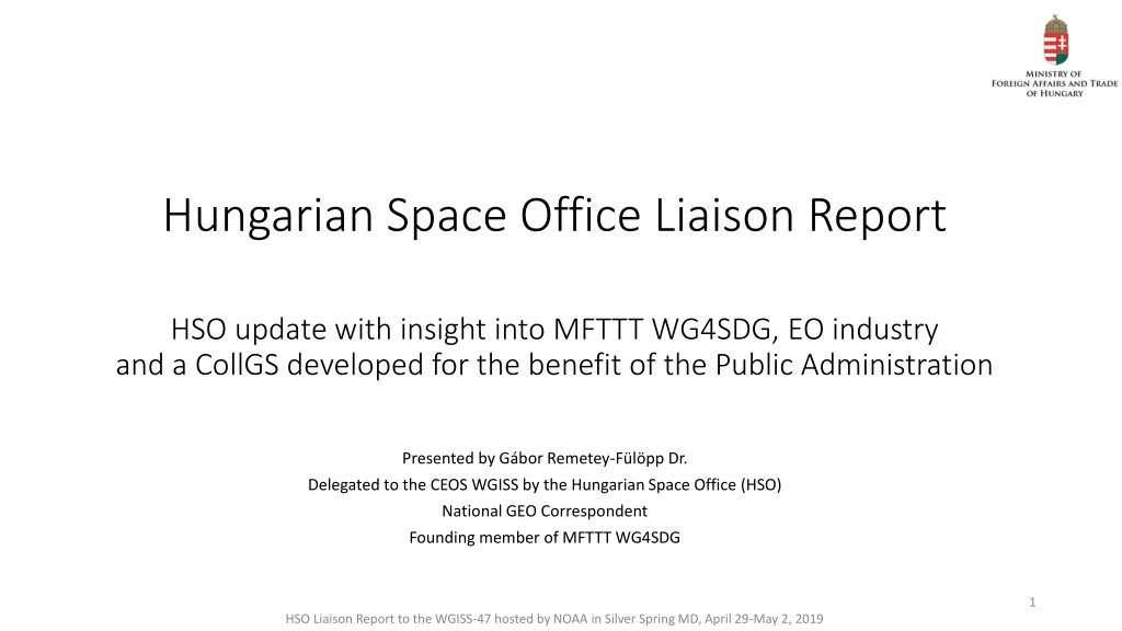 hungarian space office liaison report hso update