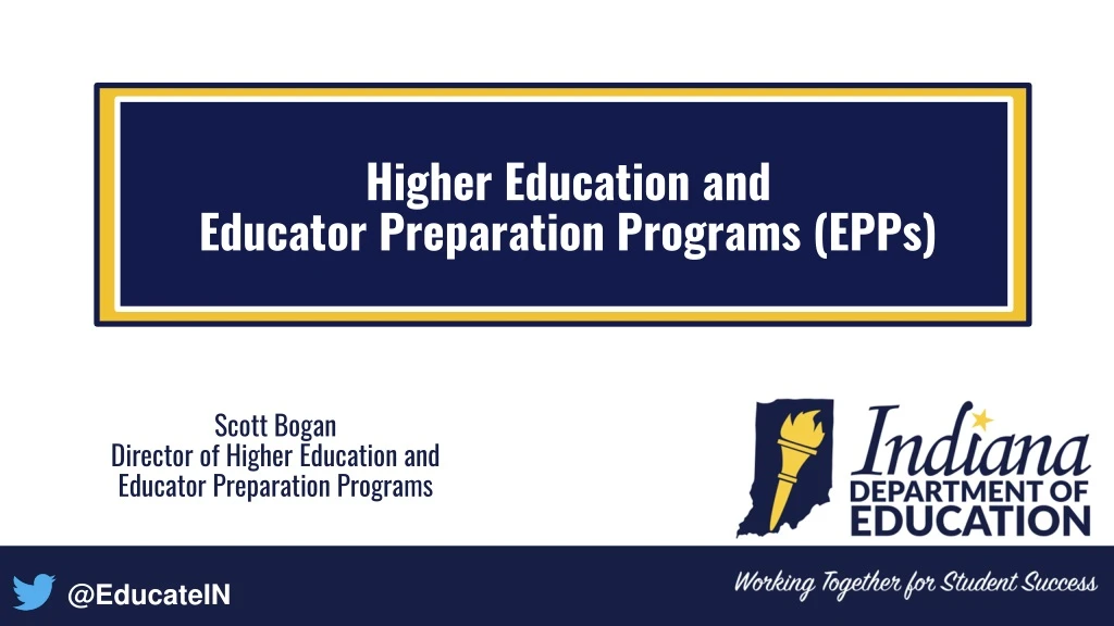 higher education and educator preparation programs epps