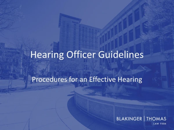 Hearing Officer Guidelines