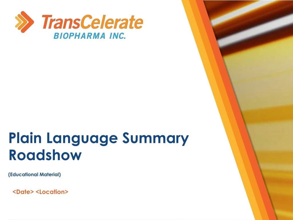 plain language summary roadshow educational material