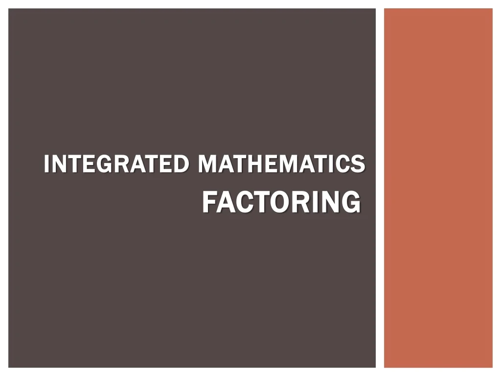 integrated mathematics