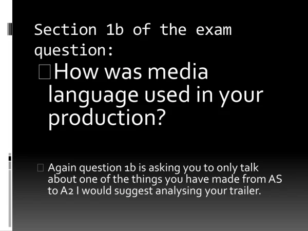Section 1b of the exam question: