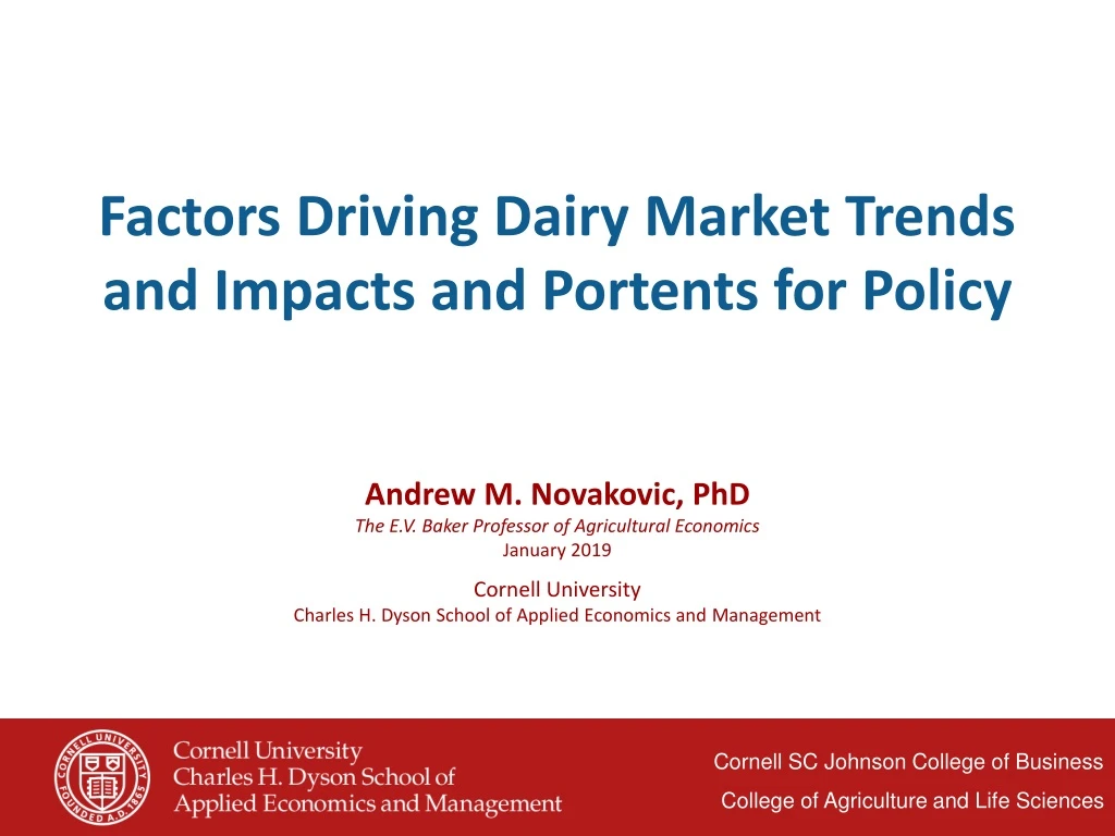 factors driving dairy market trends and impacts and portents for policy