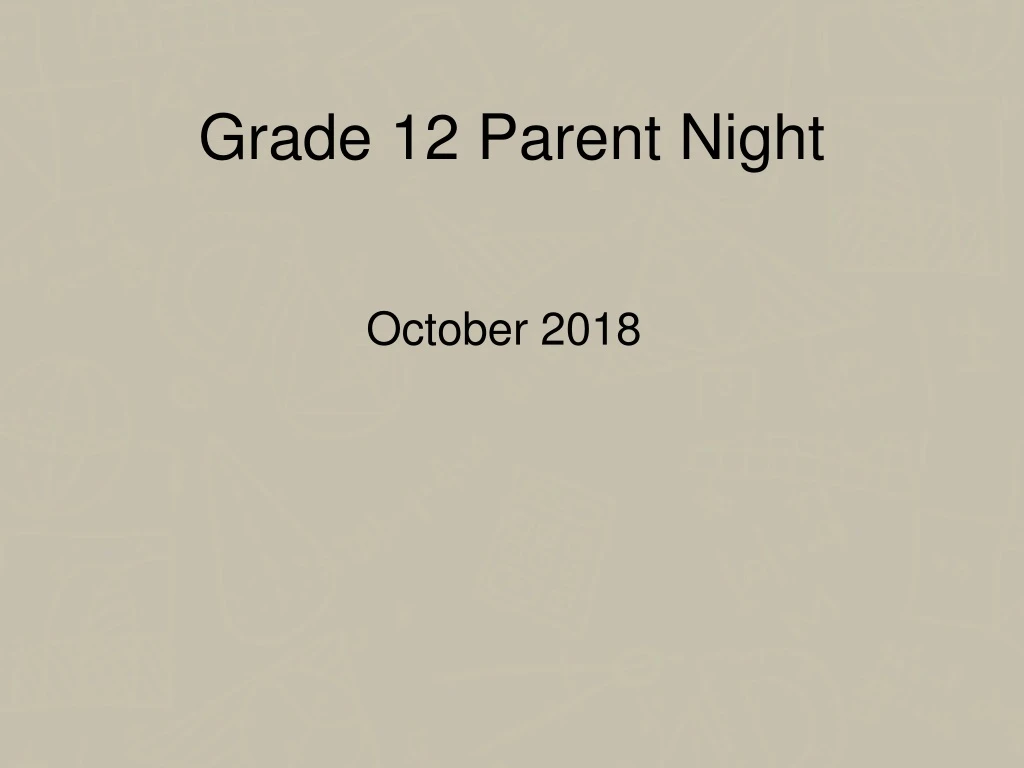 grade 12 parent night