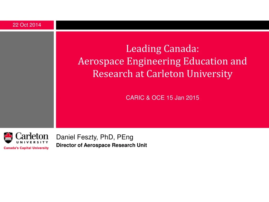 leading canada aerospace engineering education and research at carleton university