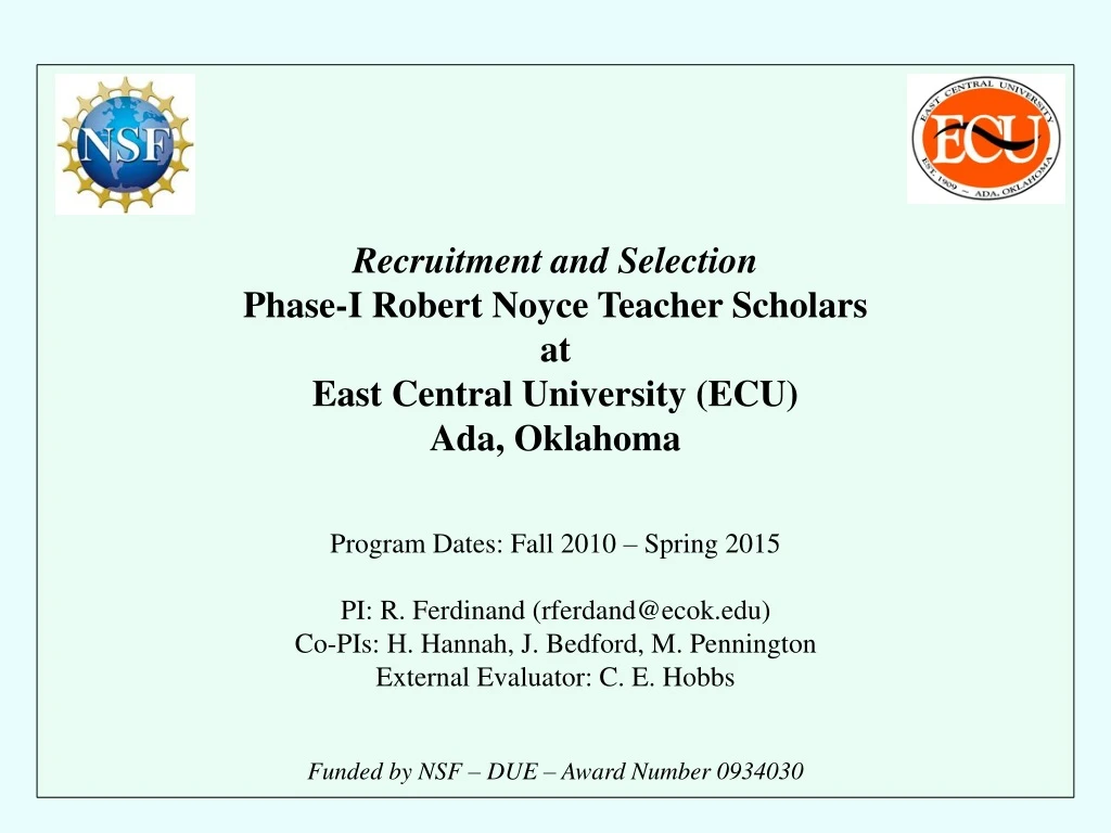 recruitment and selection phase i robert noyce