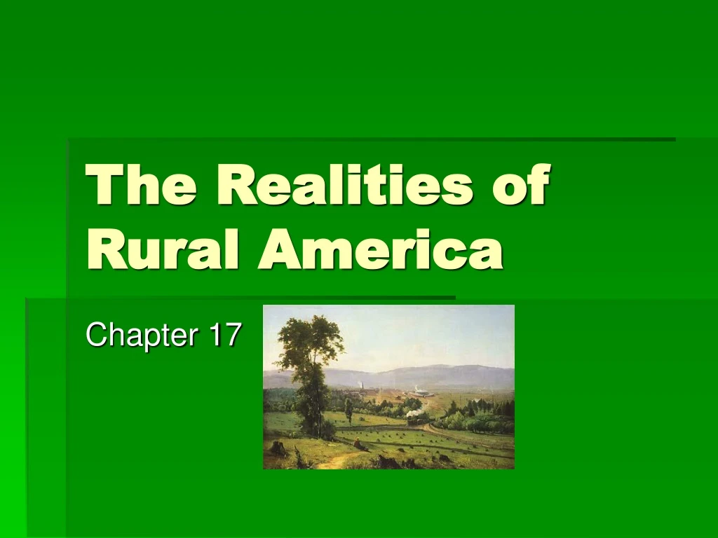 the realities of rural america