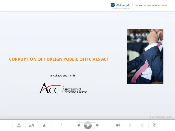 CORRUPTION OF FOREIGN PUBLIC OFFICIALS ACT