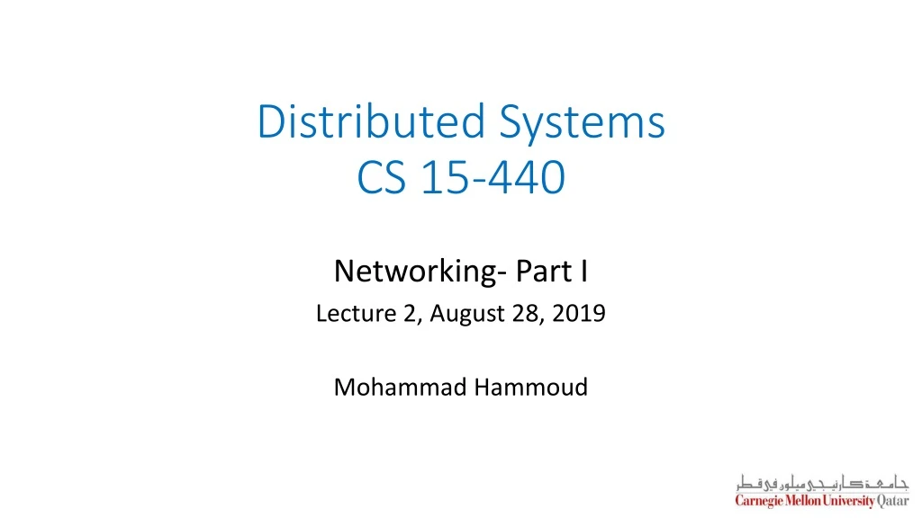 distributed systems cs 15 440