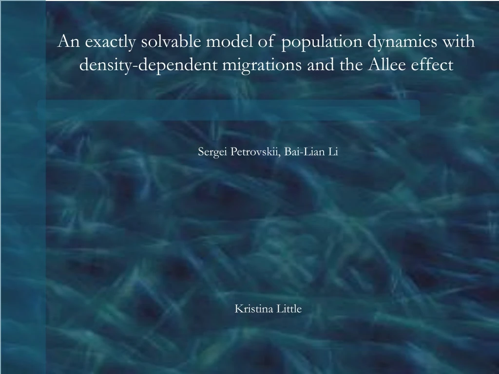 an exactly solvable model of population dynamics