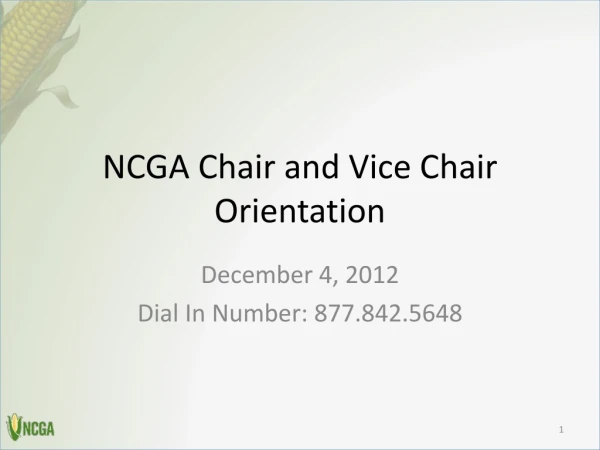 NCGA Chair and Vice Chair Orientation