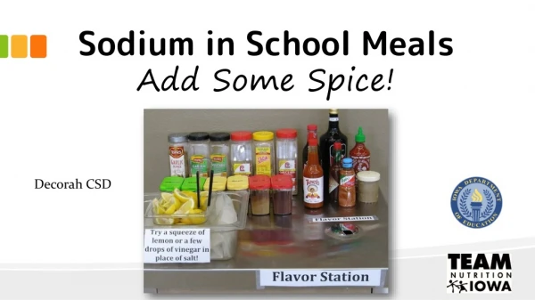 Sodium in School Meals Add Some Spice!
