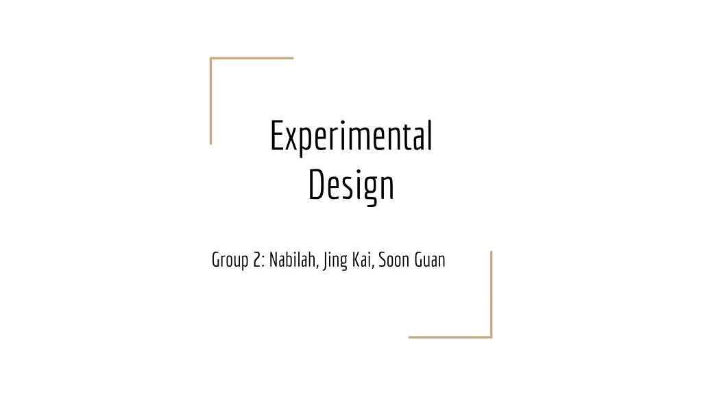 experimental design