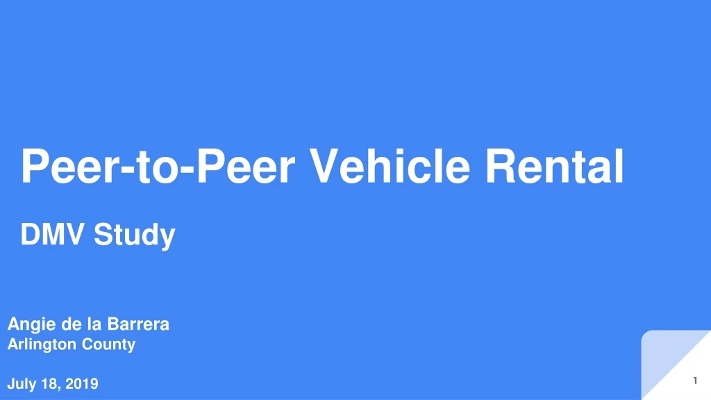 peer to peer vehicle rental