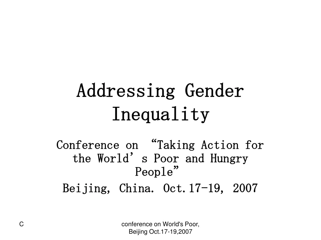 addressing gender inequality