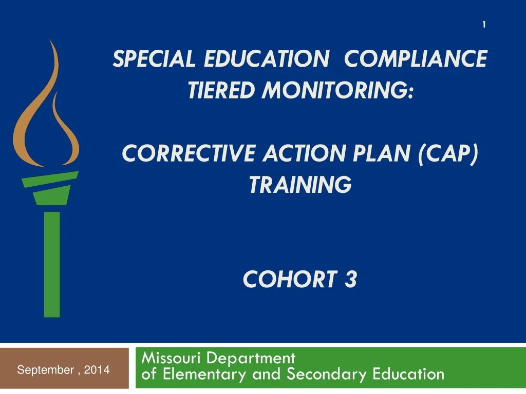 special education compliance tiered monitoring corrective action plan cap training cohort 3