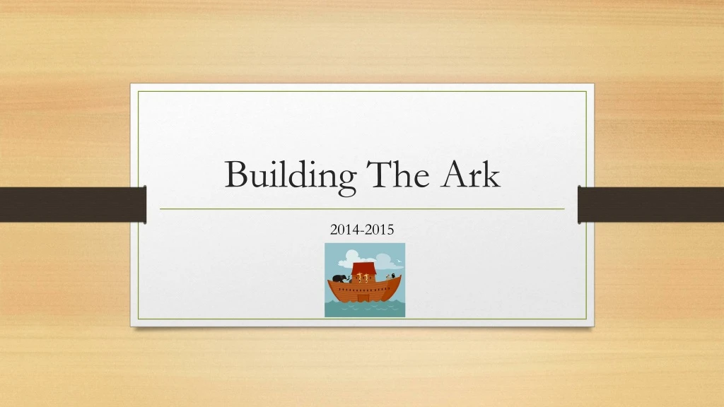 building the ark