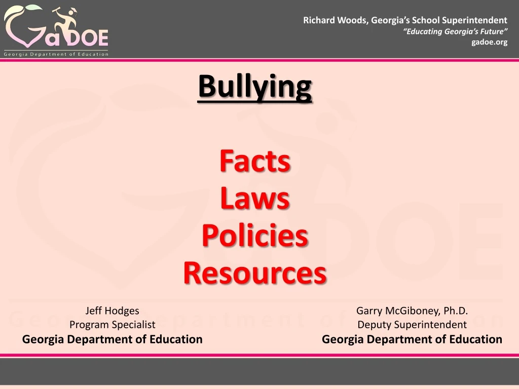 bullying facts laws policies resources