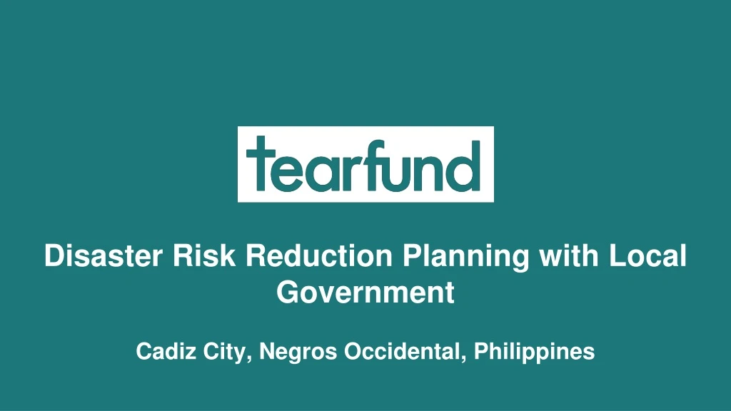disaster risk reduction planning with local