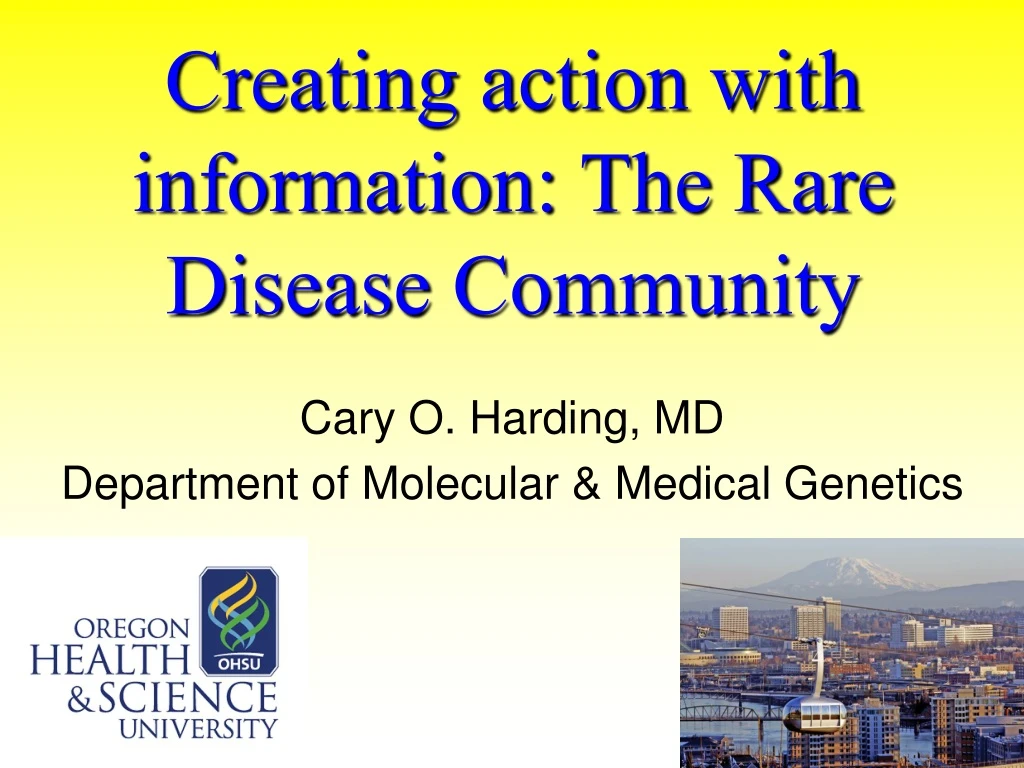 creating action with information the rare disease community