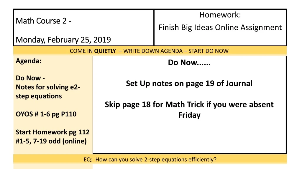 math course 2 monday february 25 2019