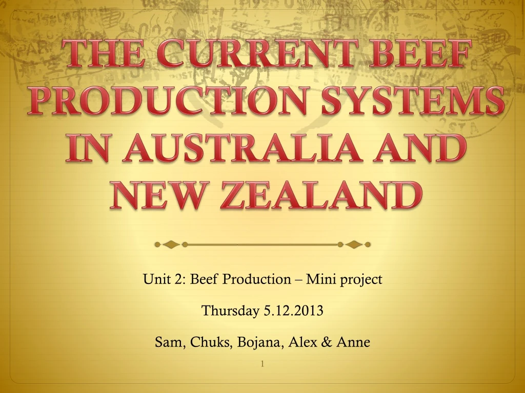 the current beef production systems in australia and new zealand