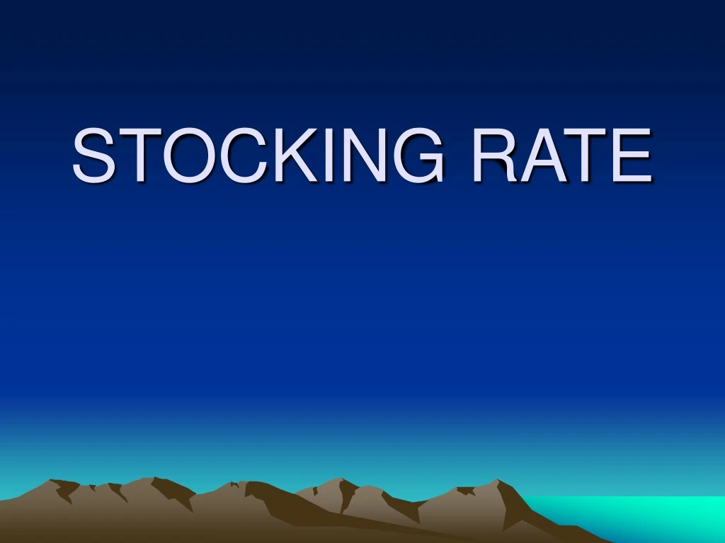 stocking rate