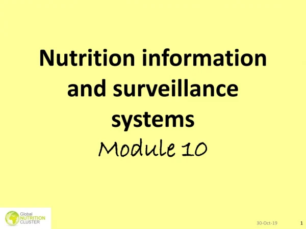 Nutrition information and surveillance systems Module 10
