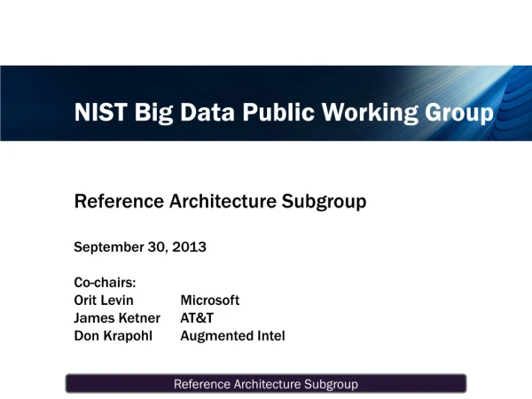 NIST Big Data Public Working Group