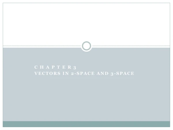 C H A P T E R 3 Vectors in 2-Space and 3-Space
