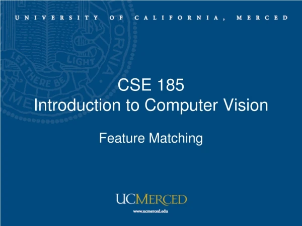 CSE 185 Introduction to Computer Vision