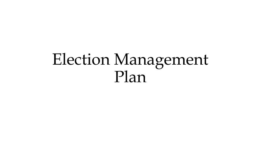 election management plan