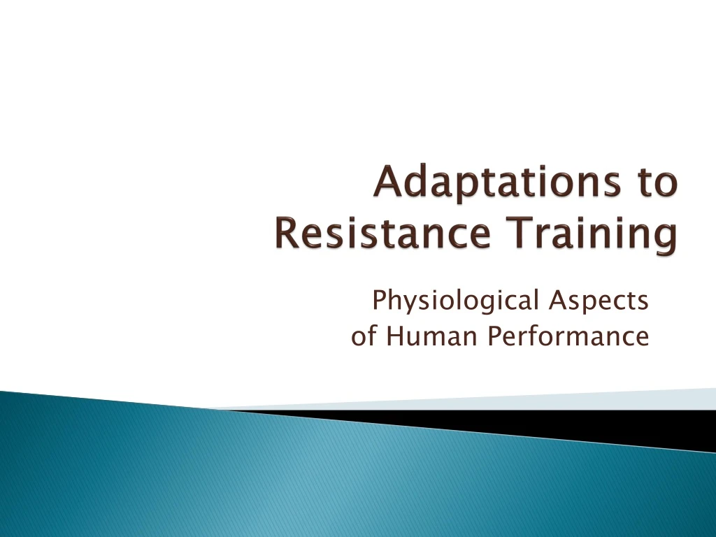 adaptations to resistance training
