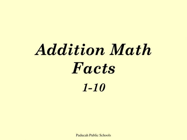 Addition Math Facts