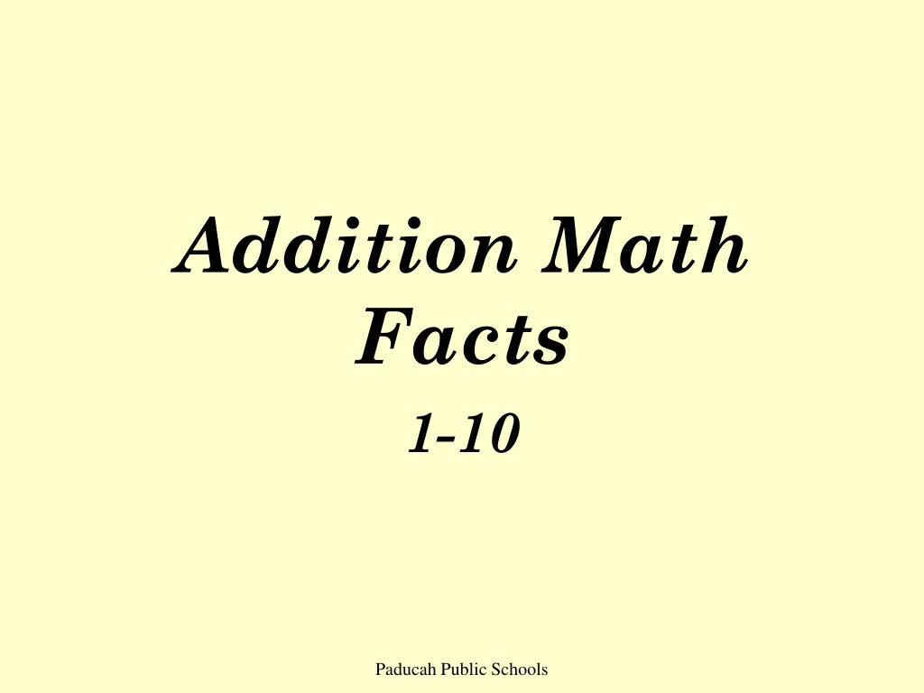 addition math facts