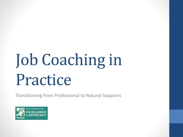 Job Coaching in Practice