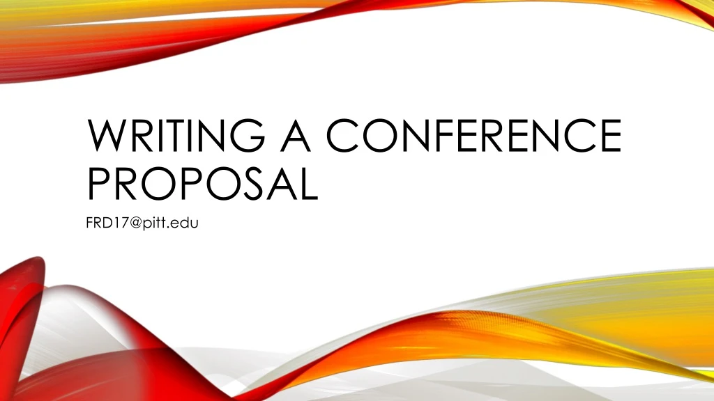 writing a conference proposal