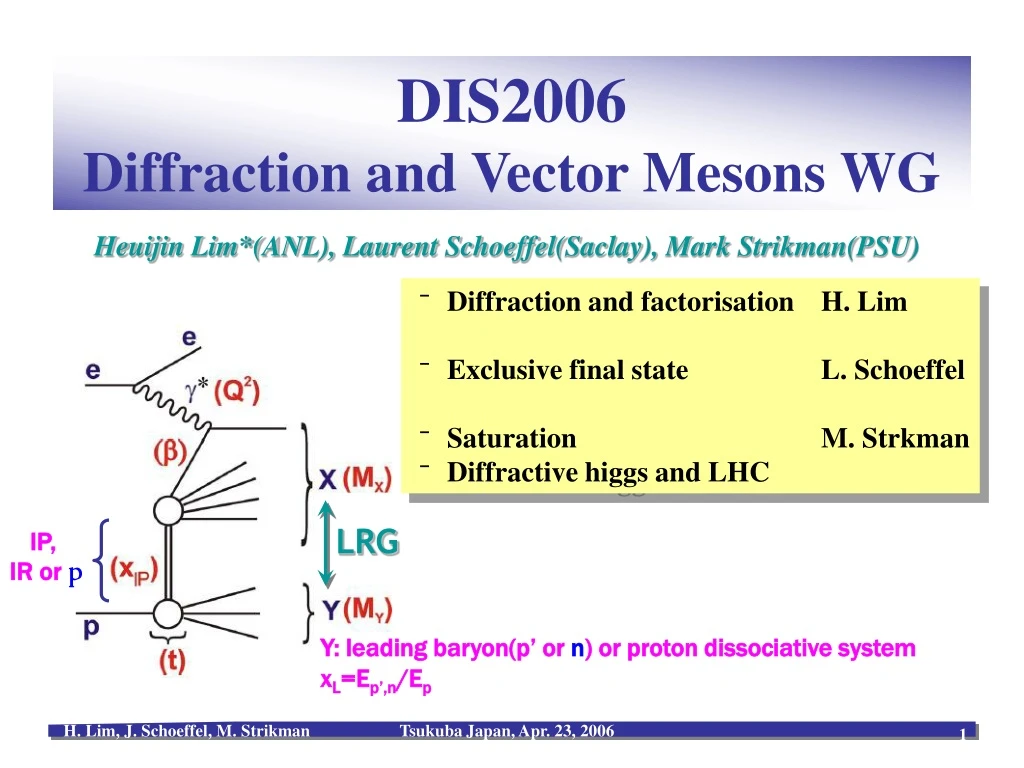 dis2006 diffraction and vector mesons wg